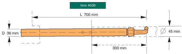 Tecna Straight Electrodes for 4509 (Pair) 16kVA