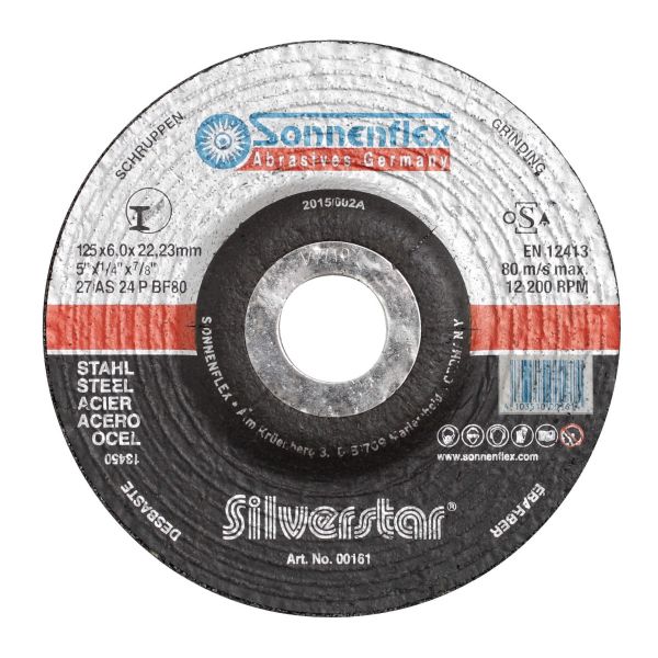 Sonnenflex 5" (125MM) x 6MM SilverStar Steel Grinding Disc
