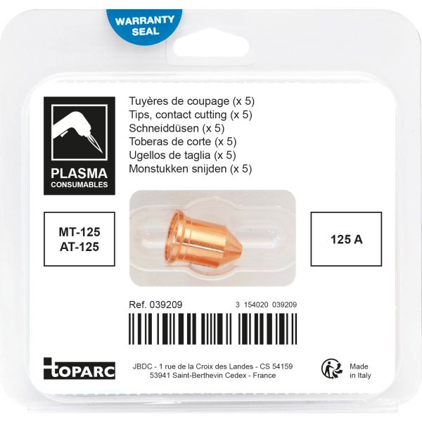 AT125/MT125 125A Cutting Tip - Pack of 5