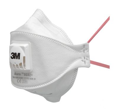 This is an image of a 3M Aura 9332+ FFP3 Valved Dust/ Mist Respirator (10)