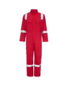 See here a Red welders flame retardant Overall or Coverall. this Red Welders Coverall comes in many sizes and three colours. This Red overall has reflective tape on the shoulder, arms and legs for added 