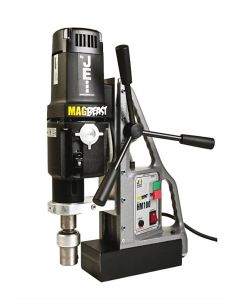 Look here at this is a Mag Drill from JEI. This JEI Mag Drill is also known as the JEI MagBeast HM-100S Mag Drill. All Rotabroach and Magdrill HSS Cutters and Mag Drill Bits fit this machine