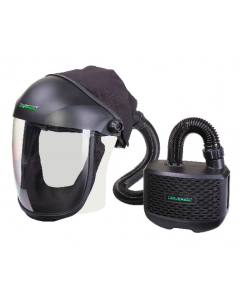 Here you will see a Universal Horizon P3 PAPR System with Clear Visor.